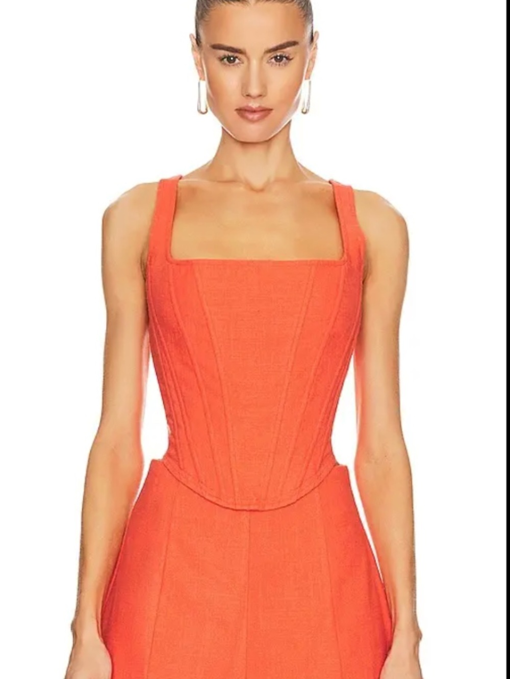 Aureta Sophia Bustier Corset Top Flame Orange Size M